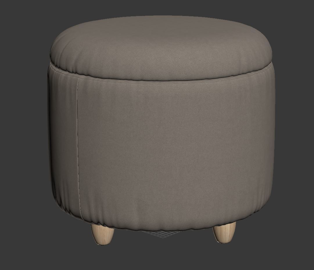 Louise Storage Ottoman set 3D model_7