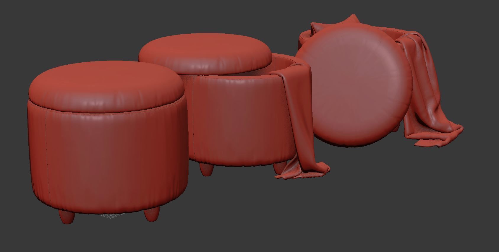Louise Storage Ottoman set 3D model_12