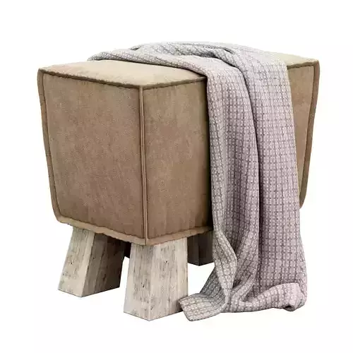 Carmela Cottage Ottoman by Union Rustic 3D model