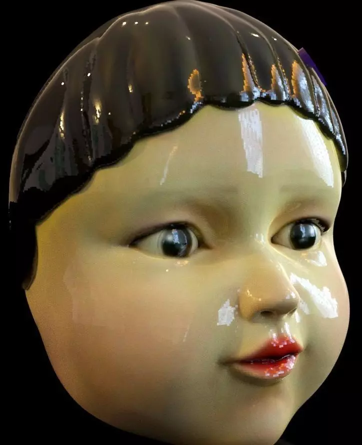 squid game doll mask 3D print model_0