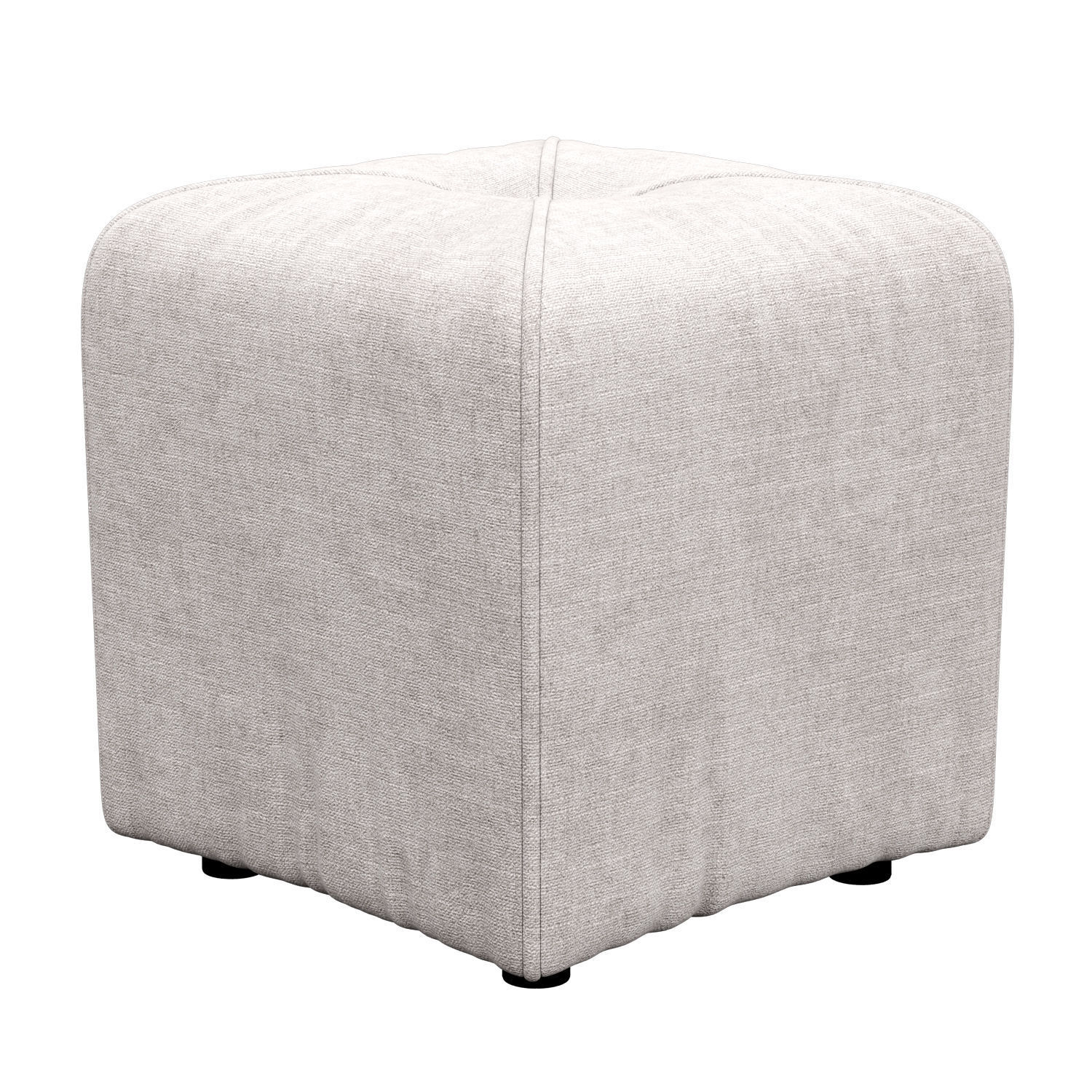 Quane Tufted Square Cube Ottoman 3D model_3