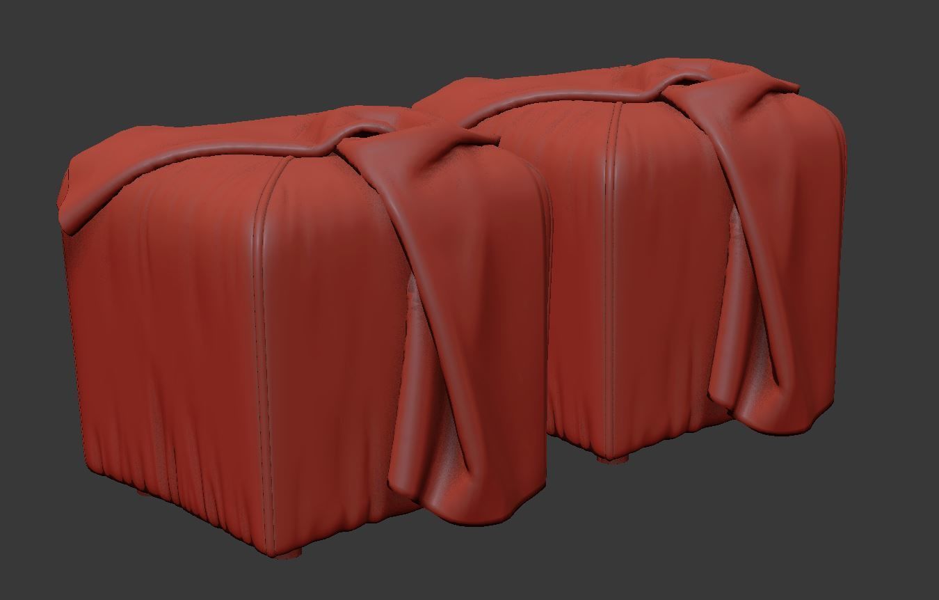 Quane Tufted Square Cube Ottoman 3D model_8