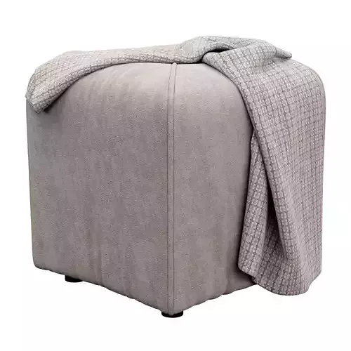 Quane Tufted Square Cube Ottoman 3D model