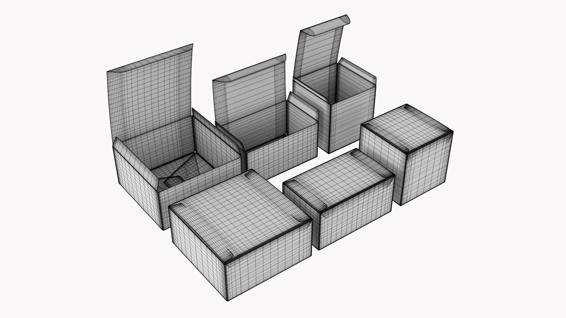 Gift Boxes open close 3D Model Collection_11