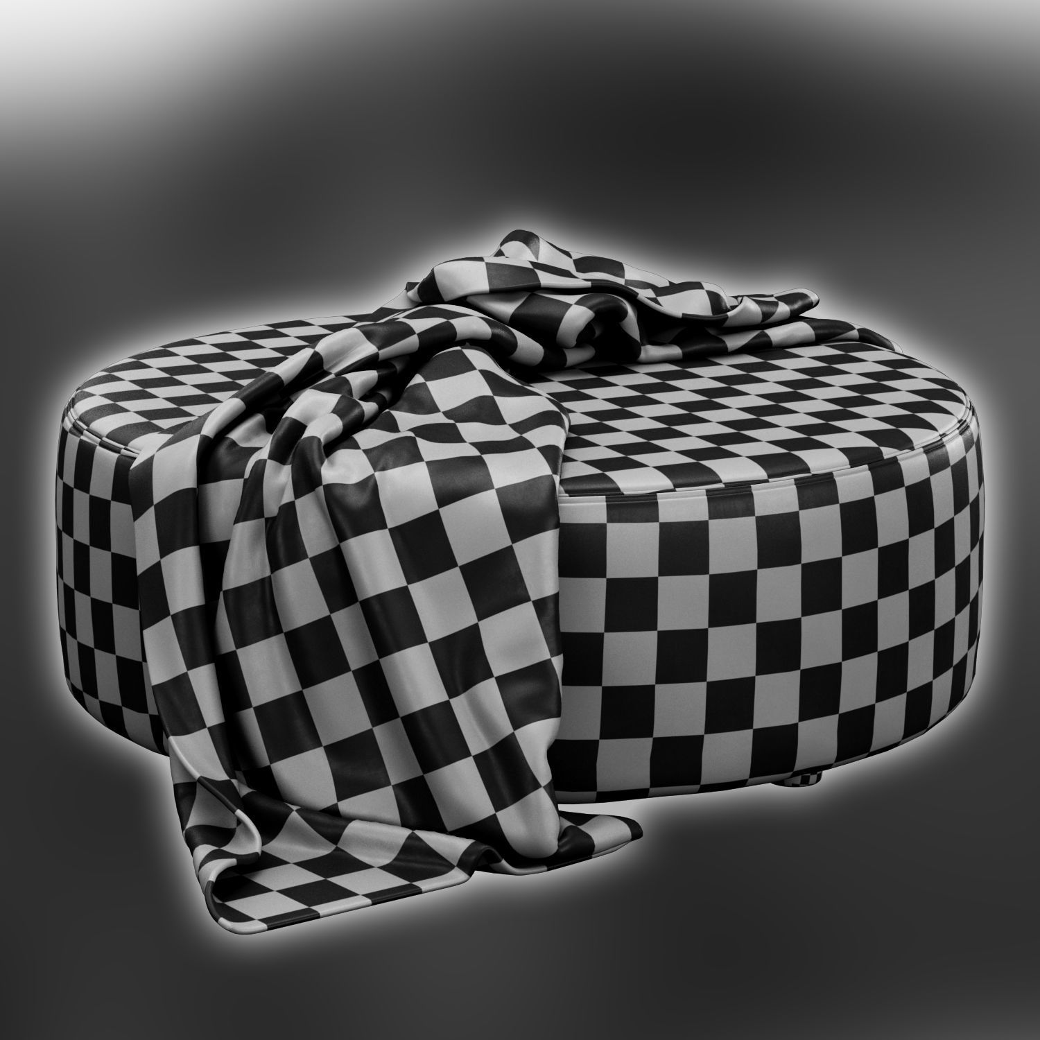 Round Drum large Ottoman 3D model_3