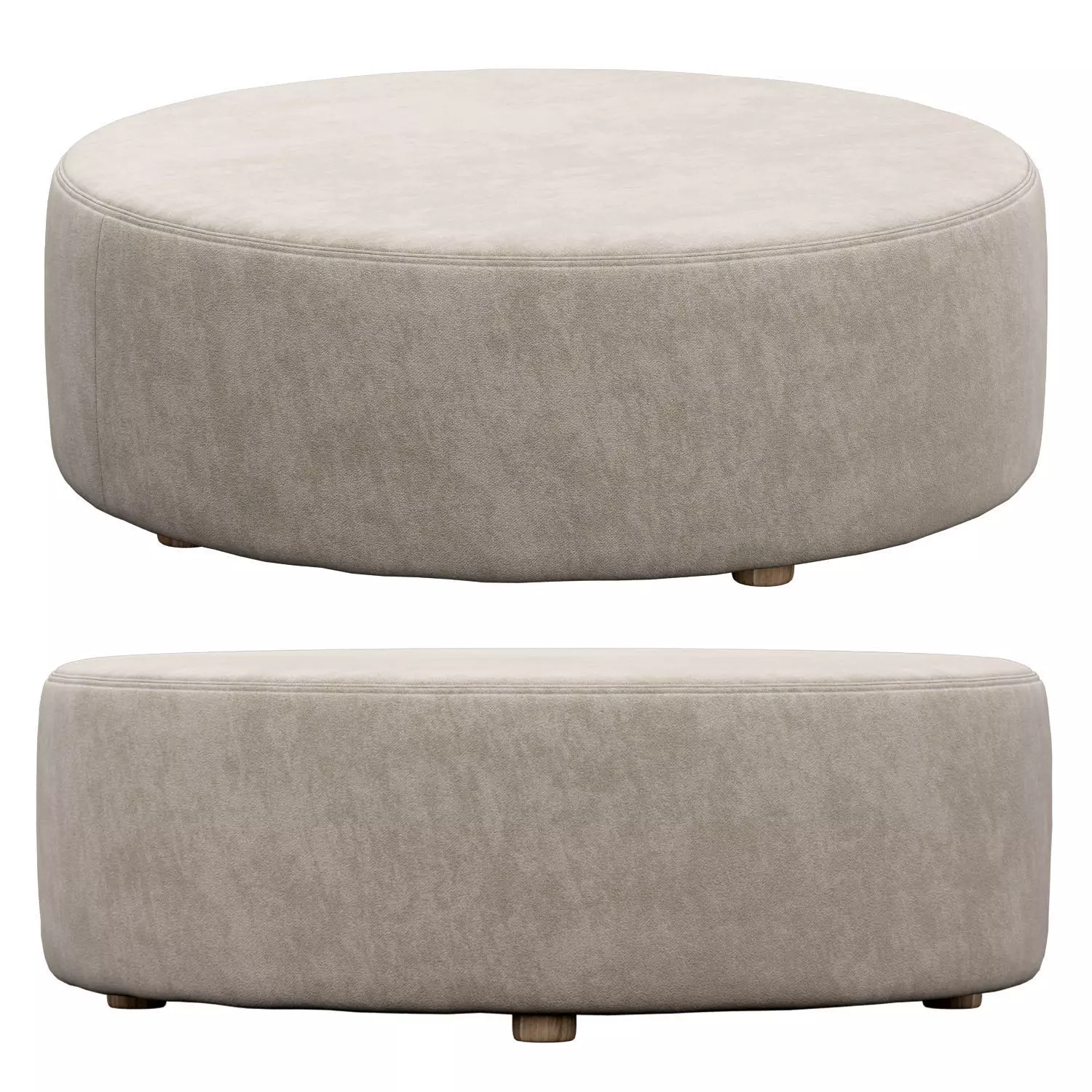 Round Drum large Ottoman 3D model_0
