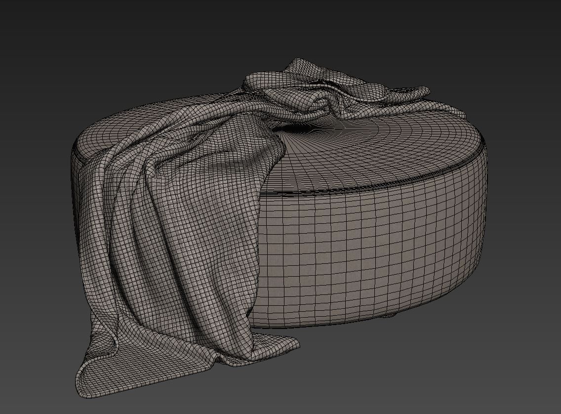 Round Drum large Ottoman 3D model_5