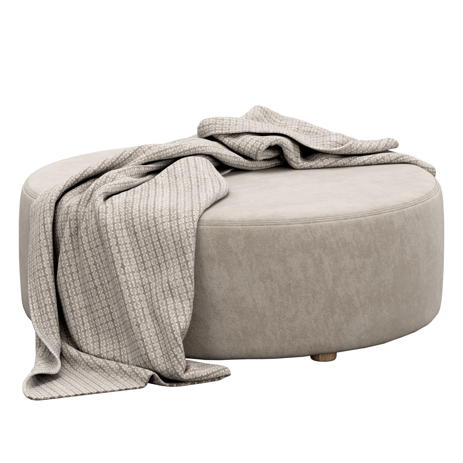 Round Drum large Ottoman 3D model_1