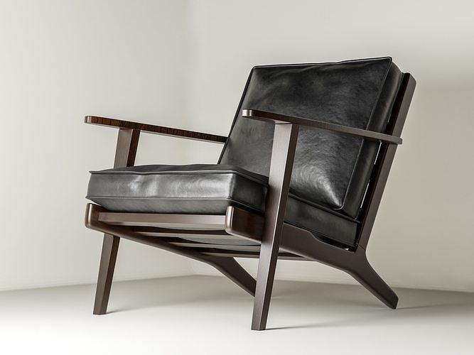Black Leather Chair 3D model
