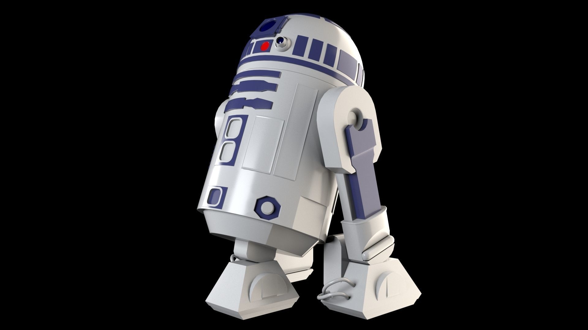 R2D2 RIGGED Low-poly 3D model_3
