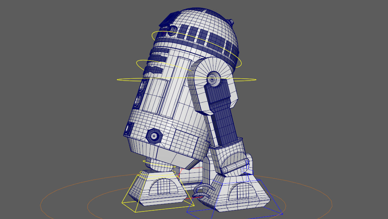 R2D2 RIGGED Low-poly 3D model_5