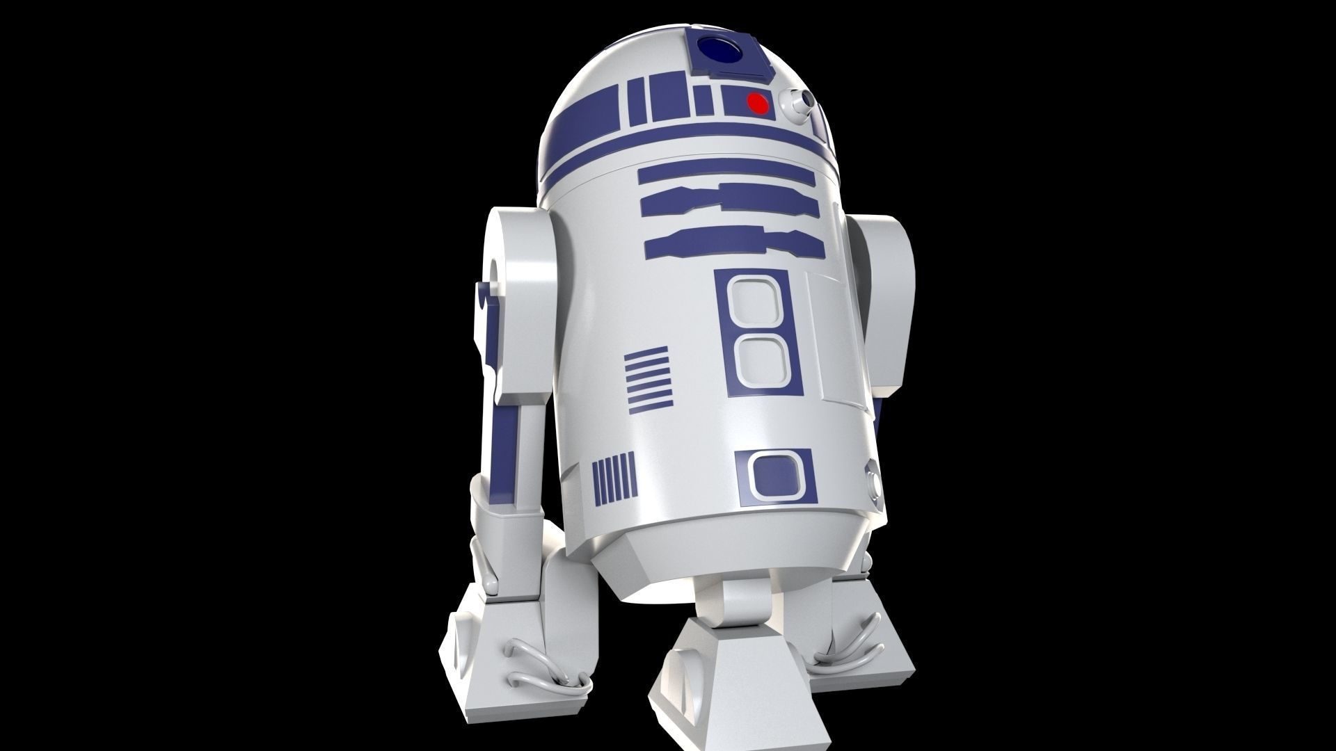 R2D2 RIGGED Low-poly 3D model_4
