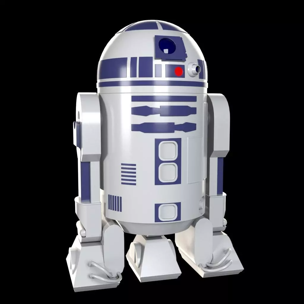 R2D2 RIGGED Low-poly 3D model_0