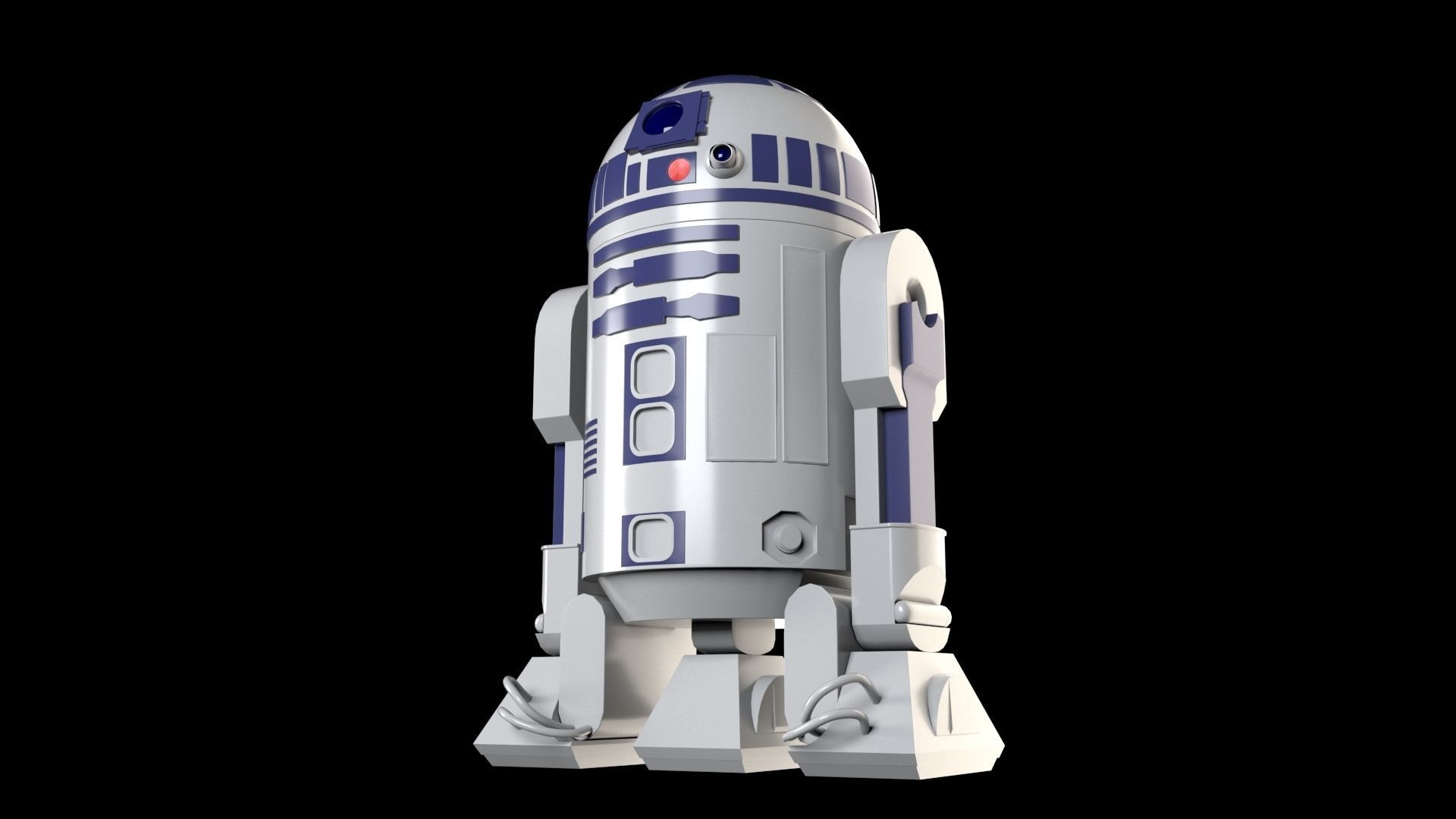 R2D2 RIGGED Low-poly 3D model_2