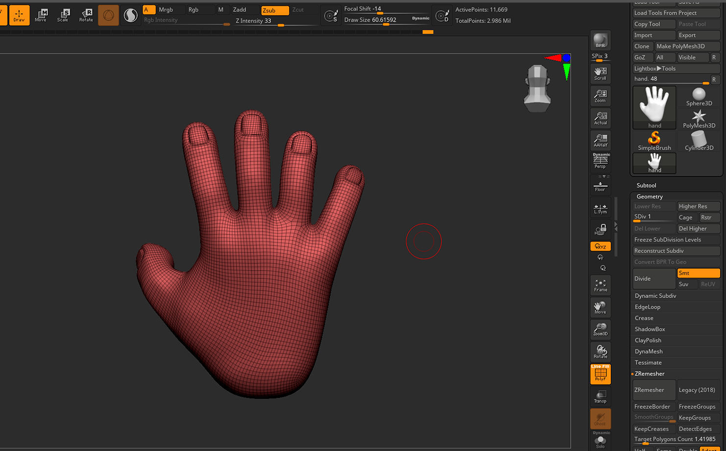 base mesh hand 3D model_4