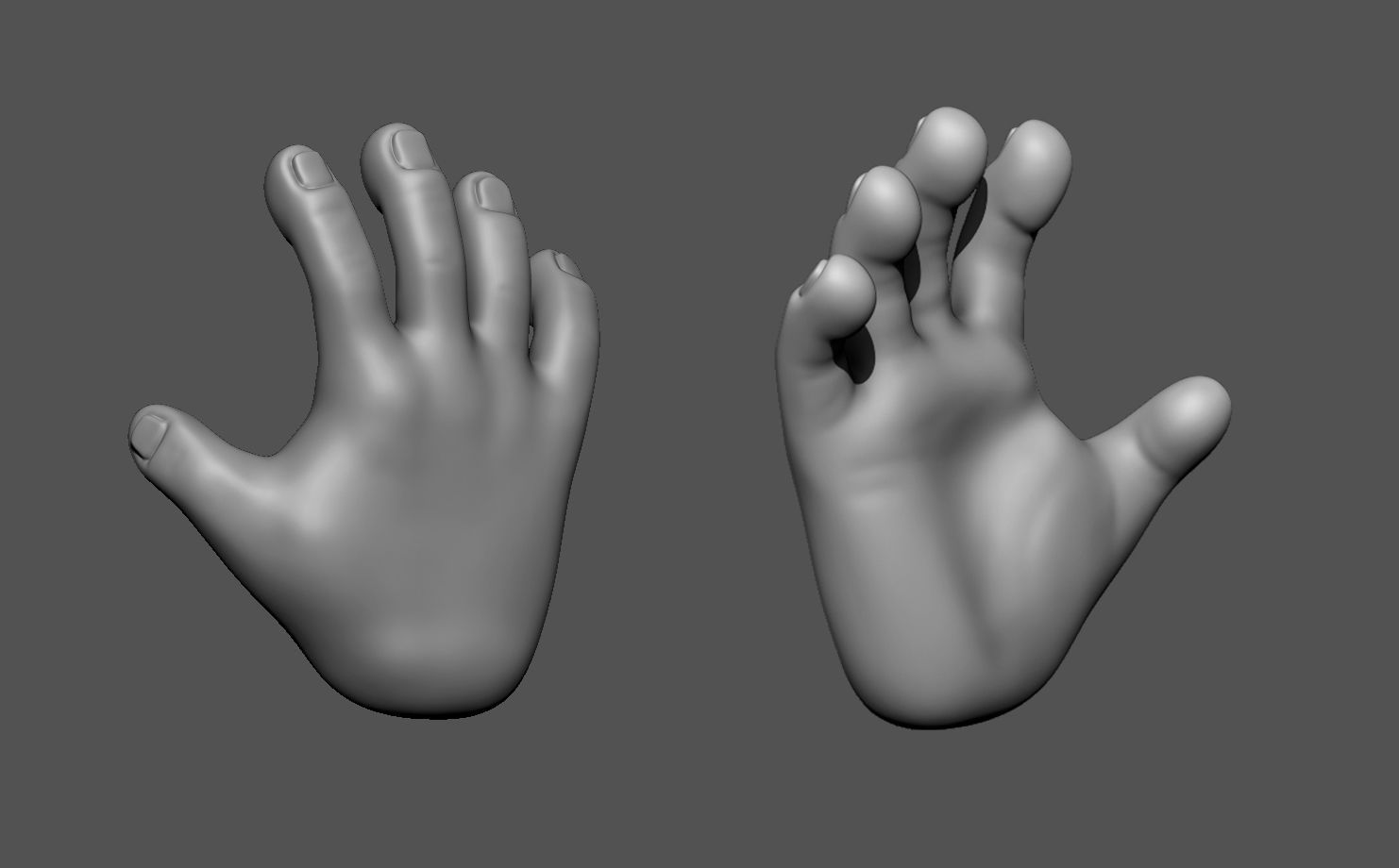 base mesh hand 3D model_1