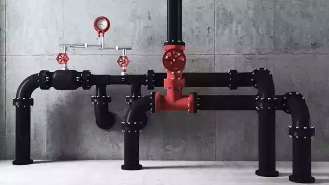 Industrial Pipes 3D model