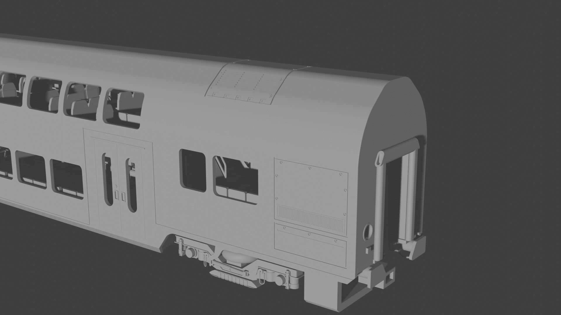 H0 1-87 scale Doppelstockwagen DBpza 780 3D print model_1