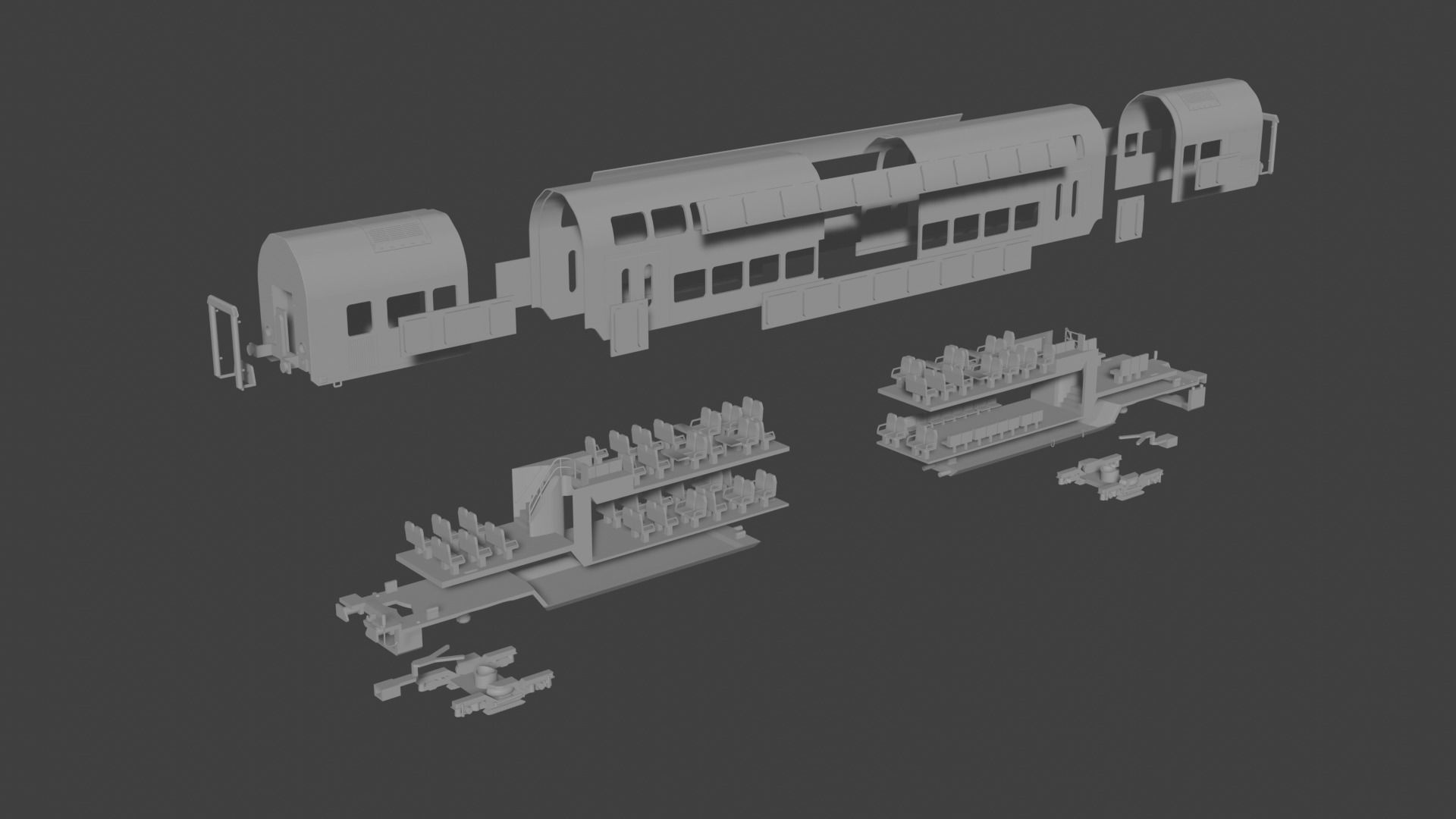 H0 1-87 scale Doppelstockwagen DBpza 780 3D print model_10
