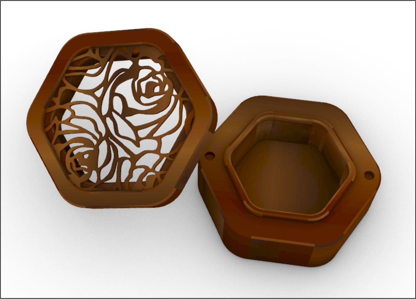 Ring box with two different decor 3D model_4