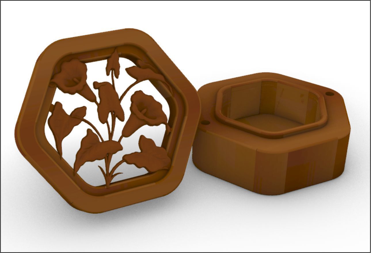 Ring box with two different decor 3D model_3