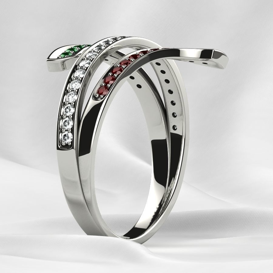 Italy Fashion Gold Ring 3D print model_19