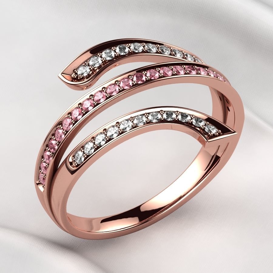 Italy Fashion Gold Ring 3D print model_8