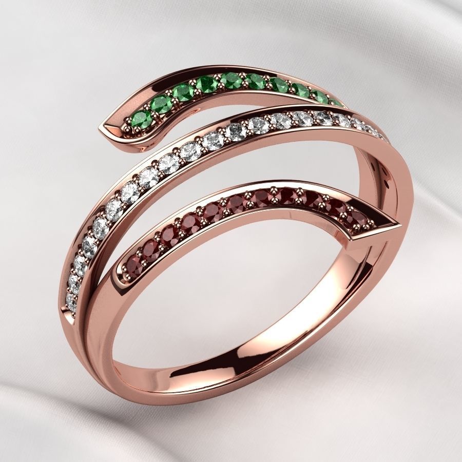 Italy Fashion Gold Ring 3D print model_5