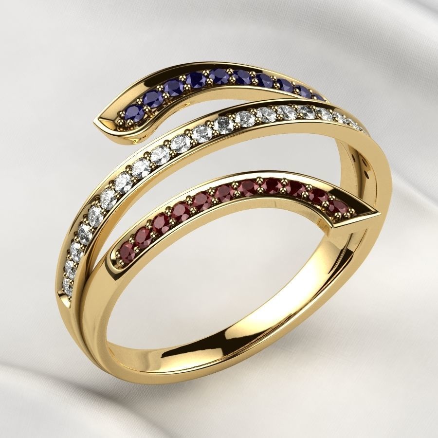 Italy Fashion Gold Ring 3D print model_11