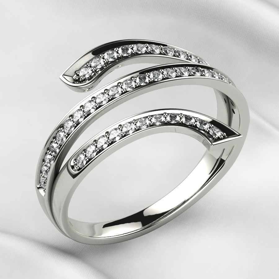 Italy Fashion Gold Ring 3D print model_2