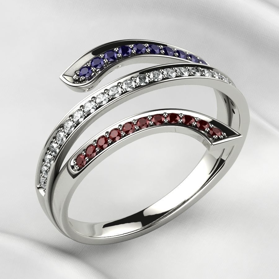 Italy Fashion Gold Ring 3D print model_3