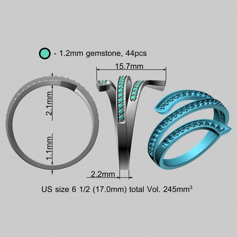 Italy Fashion Gold Ring 3D print model_22