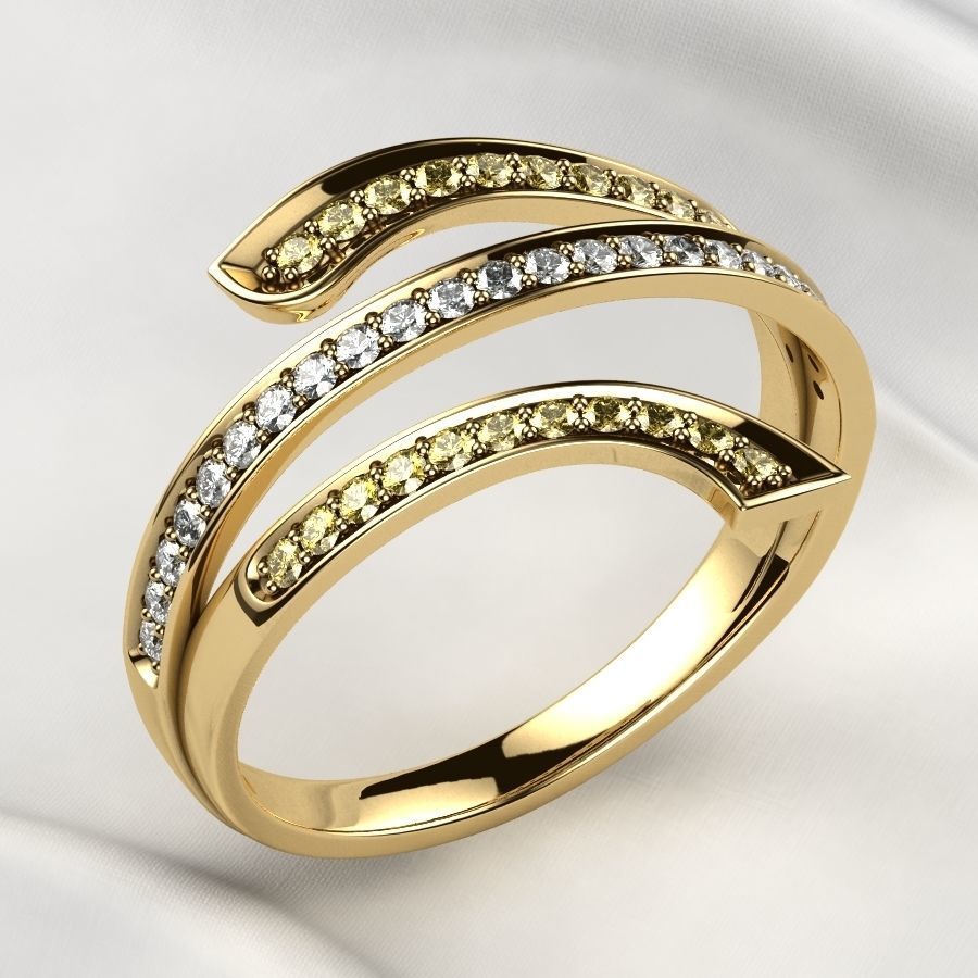 Italy Fashion Gold Ring 3D print model_12