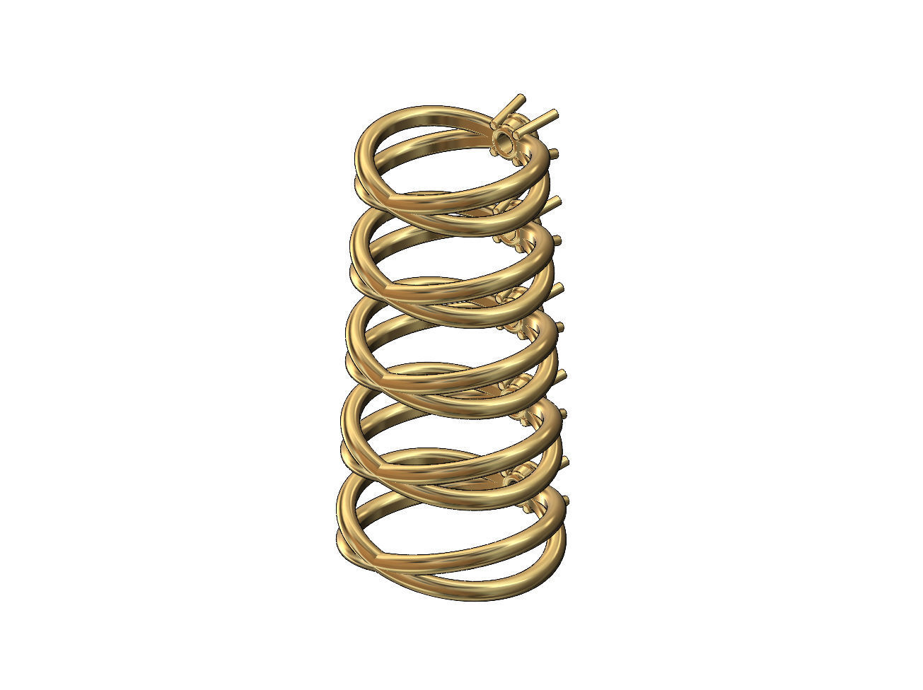 Crossed wire solitaire diamond ring US sizes 5to9 3D print model_4