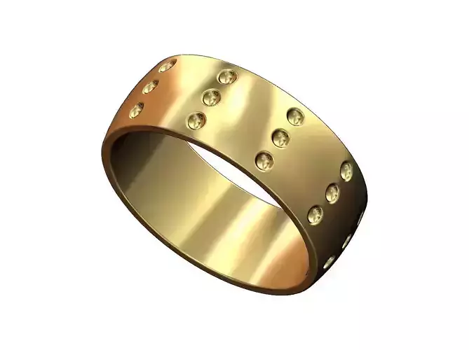 Dotted 10mm wide cigar band US sizes 5to9