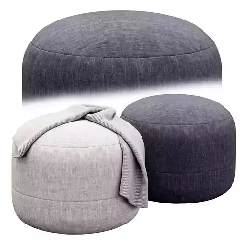 Cotton Canvas Round Pouf by Westelm