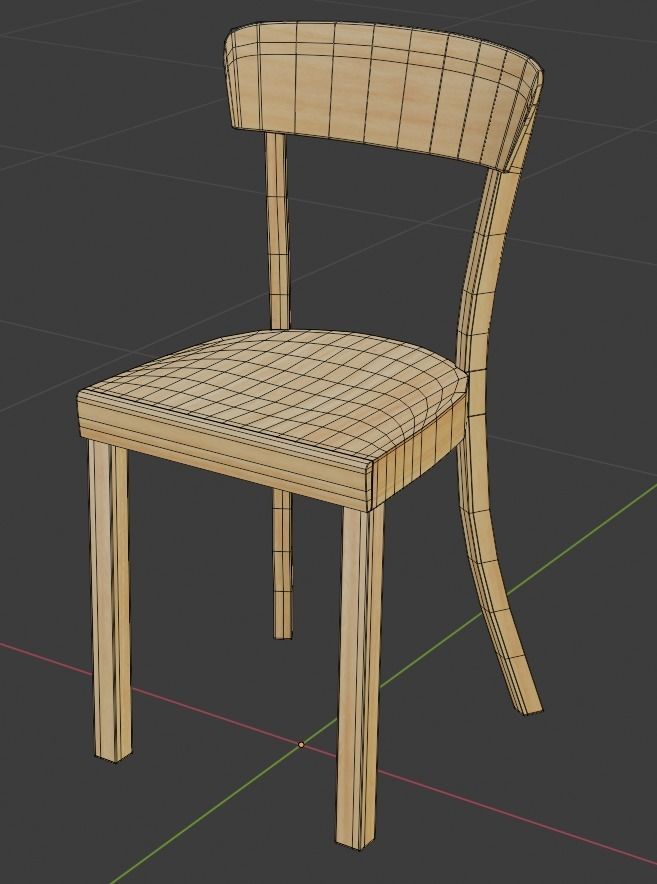 Frankfurter Stuhl Midcentury German Kitchen Chair 3D model_5