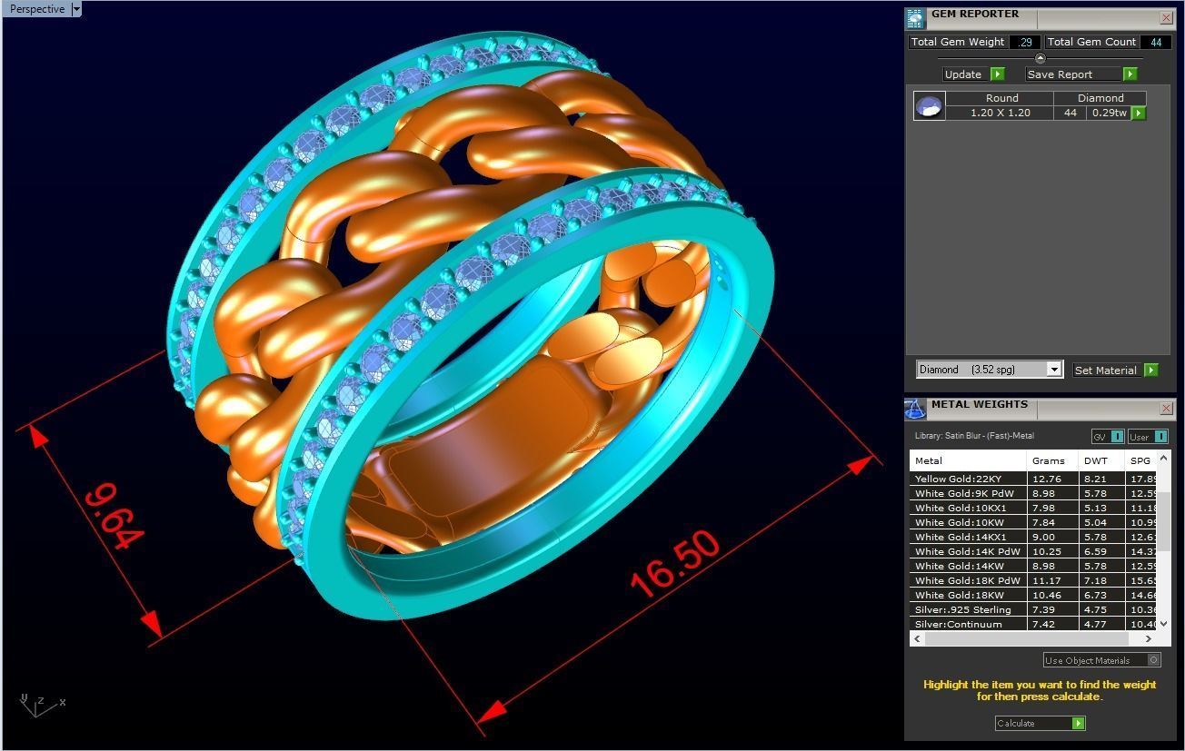Chain Diamond ring - Miami Cuban ring - N8530A size 6 3D print model_9