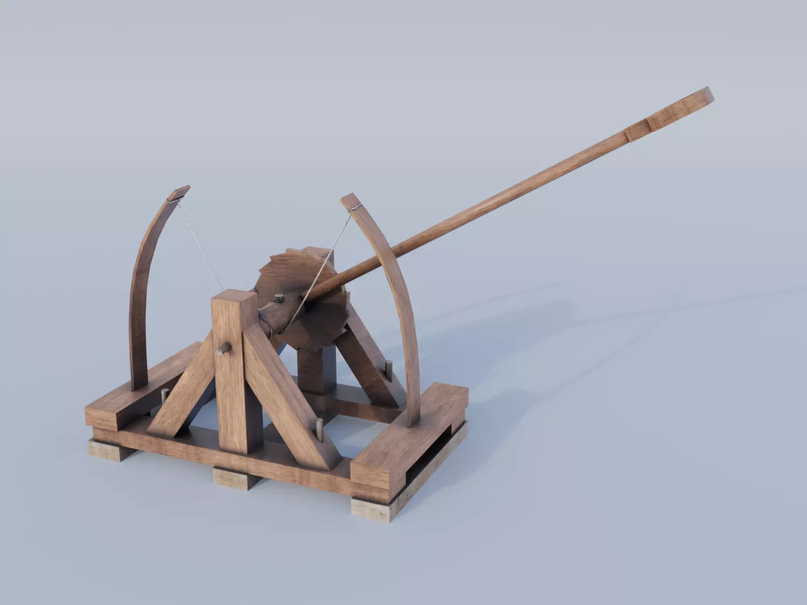 Da Vincis Catapult  Low-poly 3D model_0
