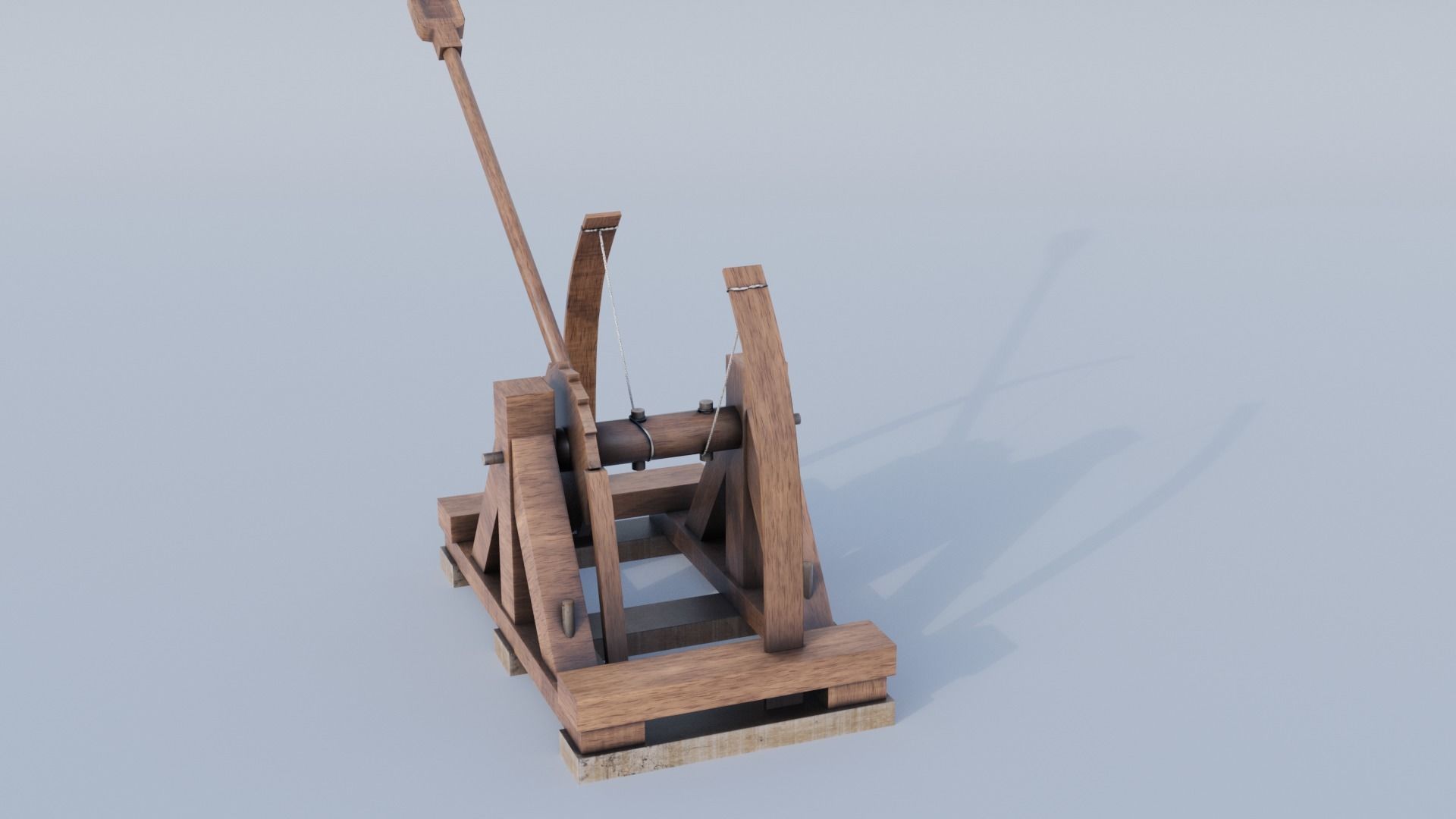 Da Vincis Catapult  Low-poly 3D model_6