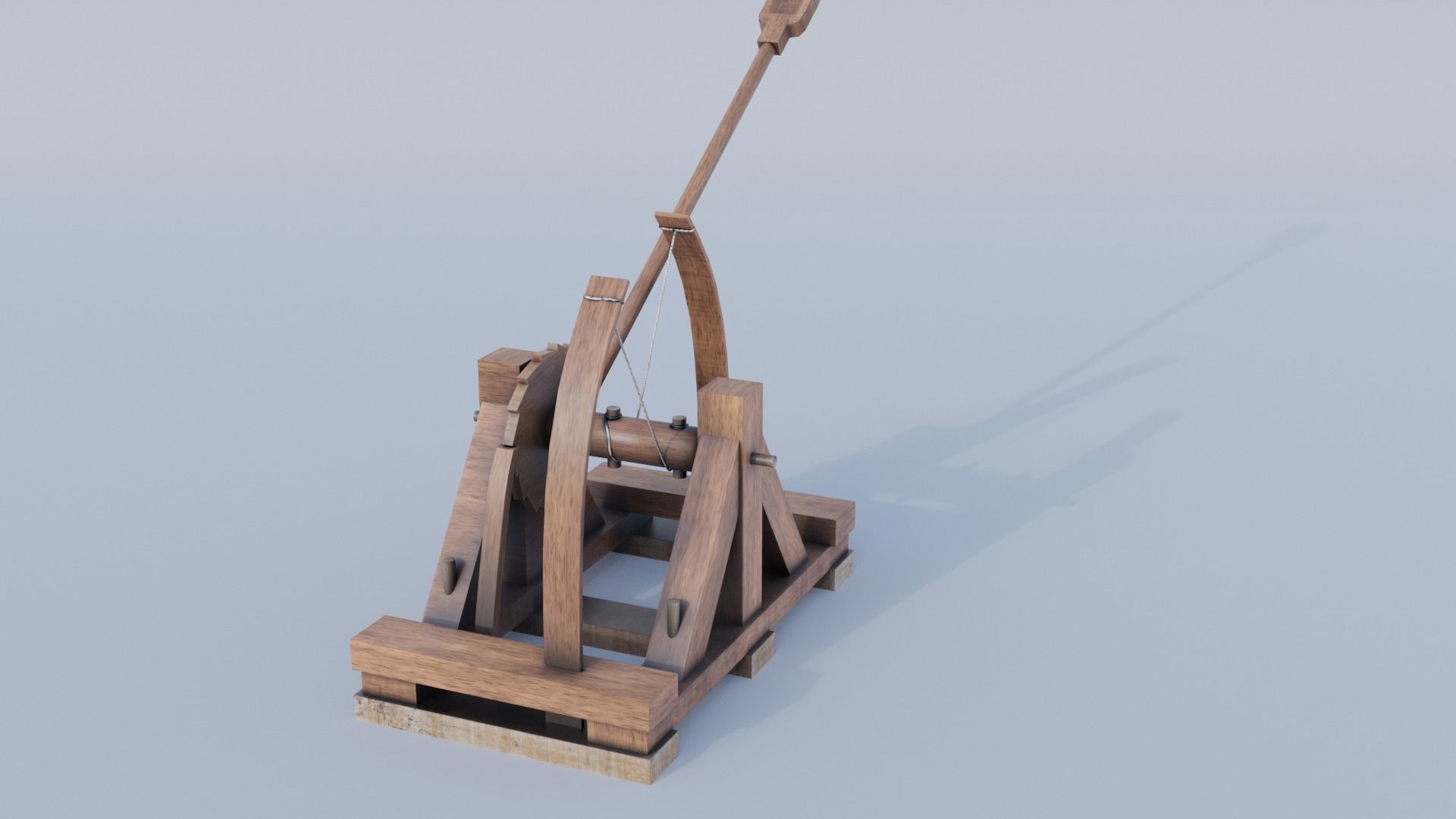 Da Vincis Catapult  Low-poly 3D model_7