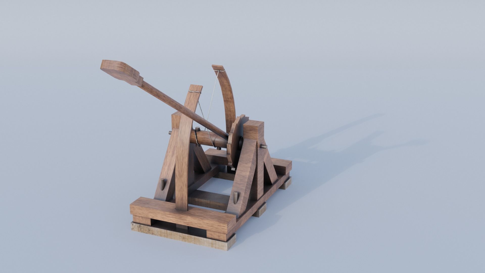 Da Vincis Catapult  Low-poly 3D model_3