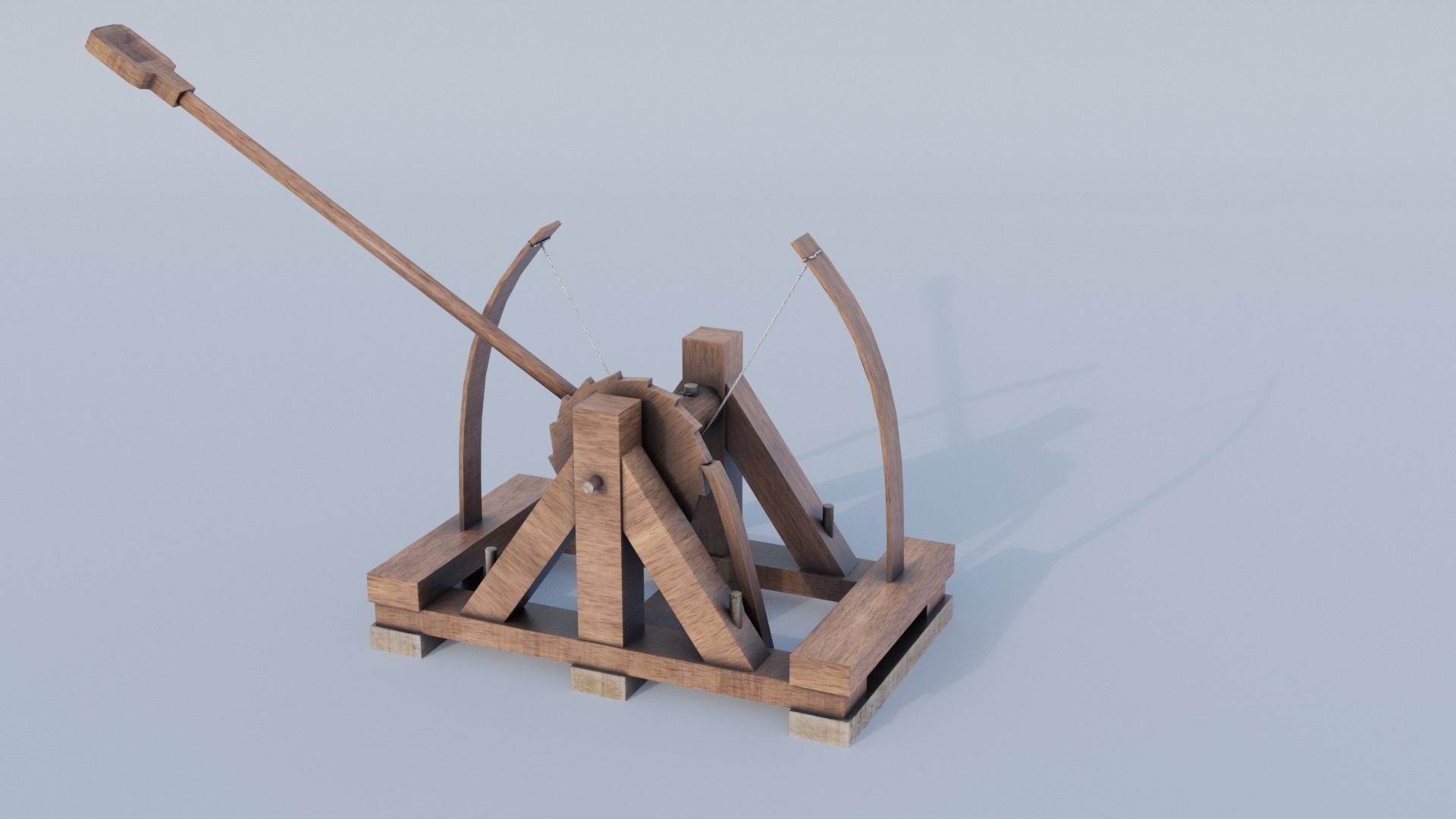 Da Vincis Catapult  Low-poly 3D model_5