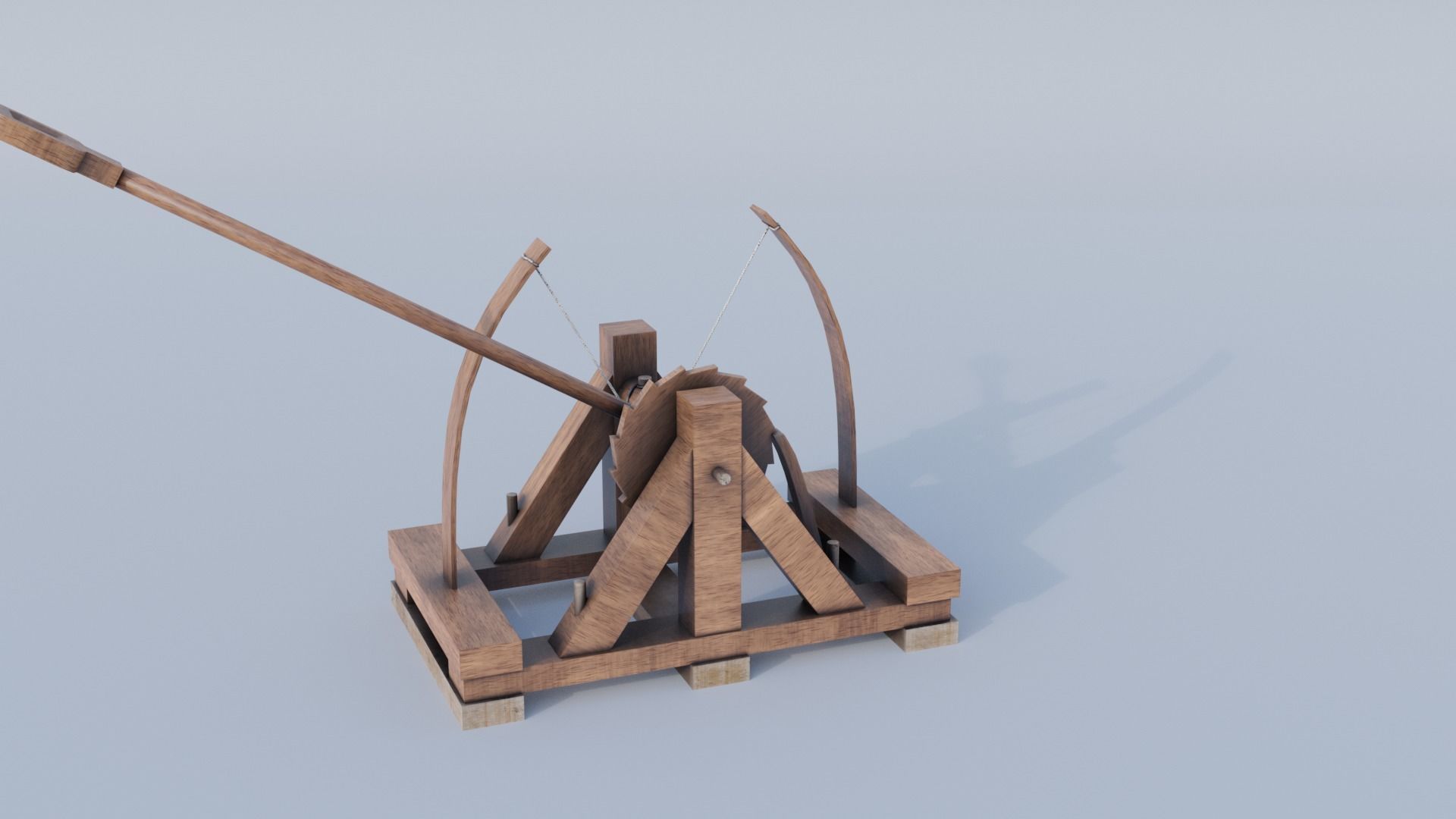 Da Vincis Catapult  Low-poly 3D model_4