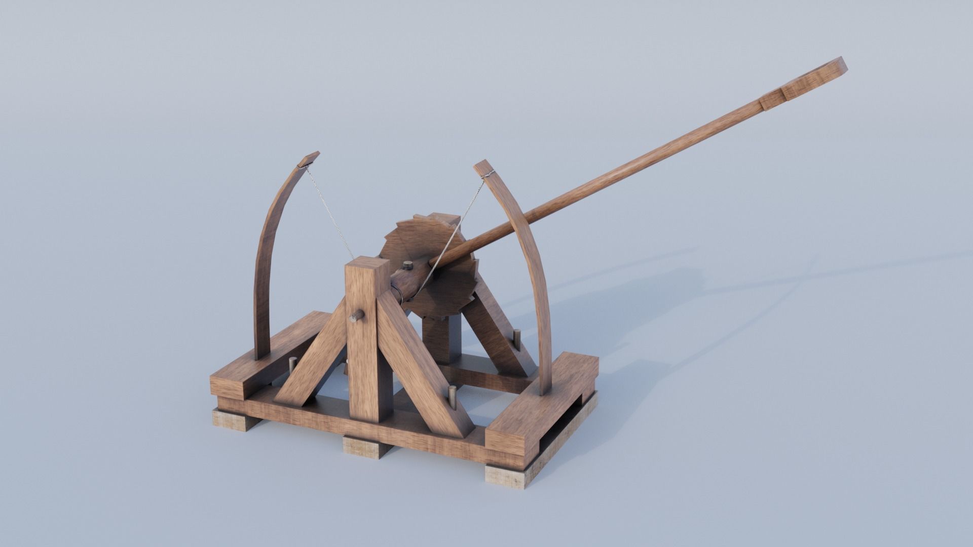 Da Vincis Catapult  Low-poly 3D model_1