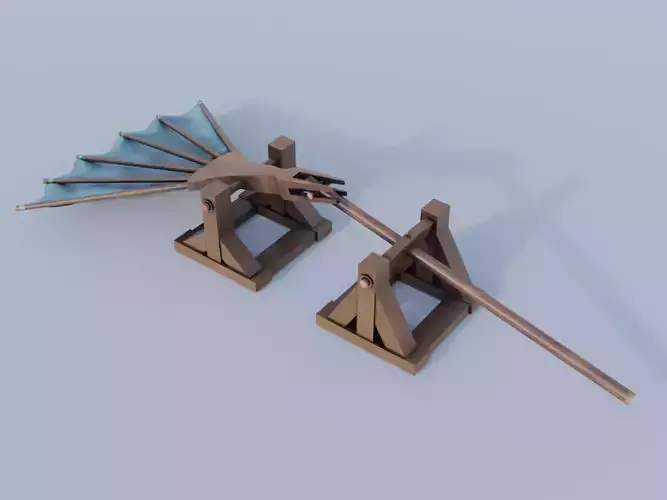Da Vincis Experimental Model Low-poly 3D model