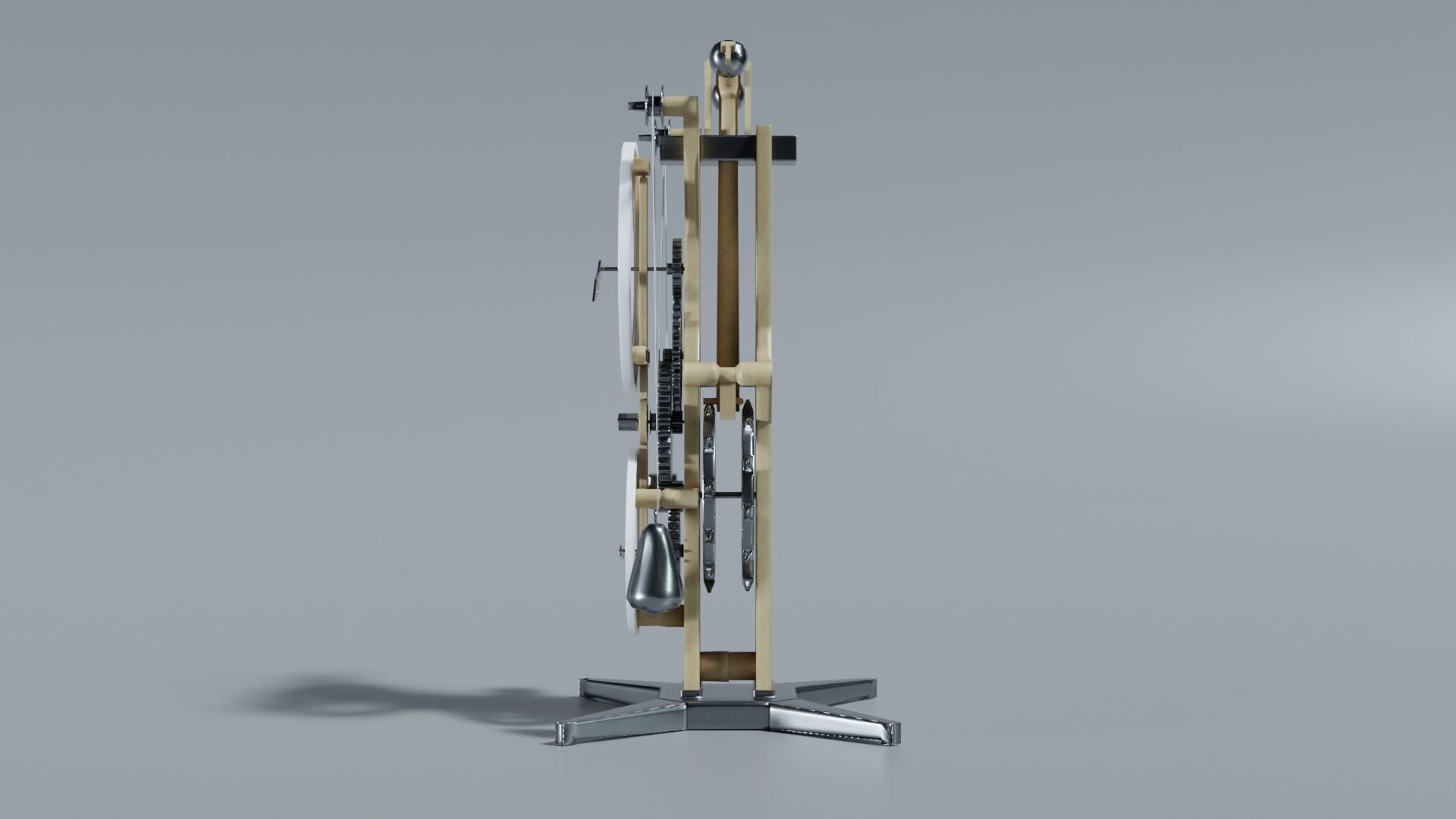DaVinci Clock Low-poly 3D model_7
