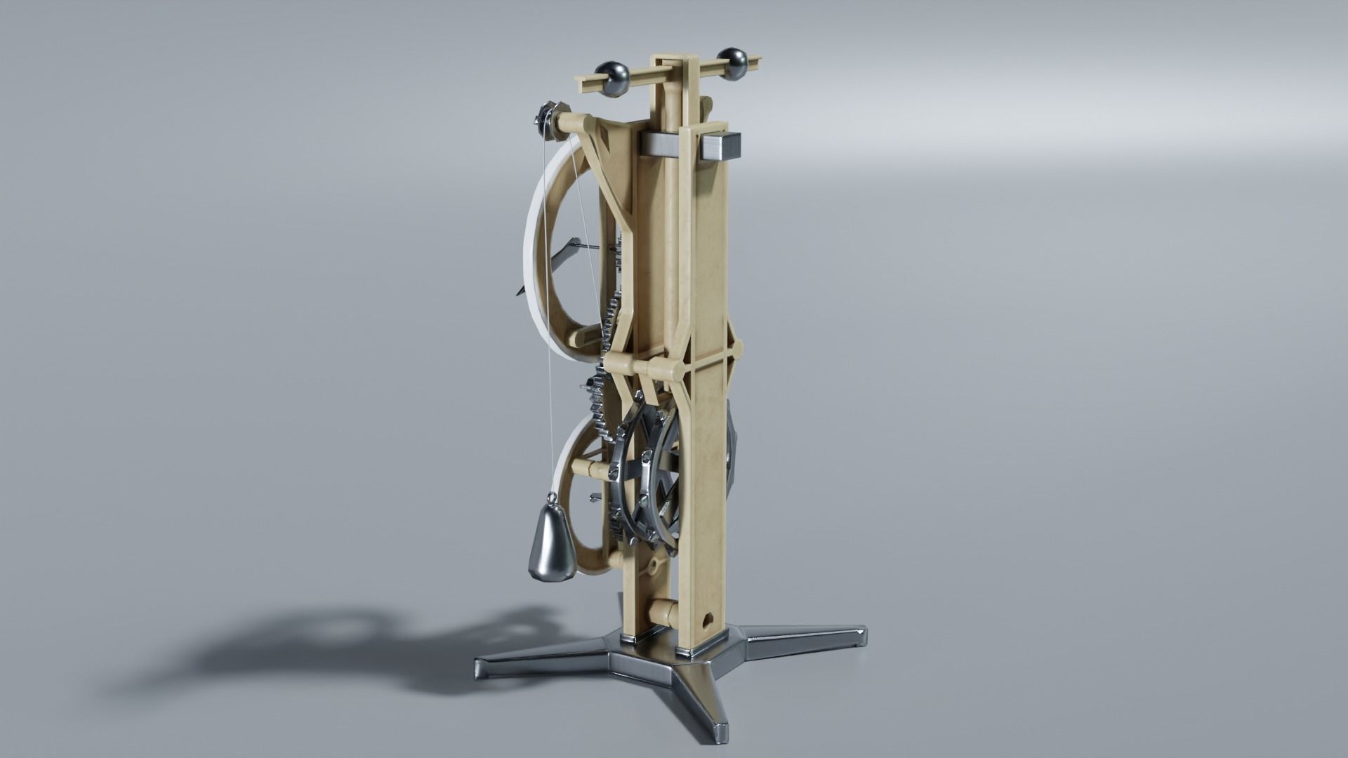 DaVinci Clock Low-poly 3D model_1