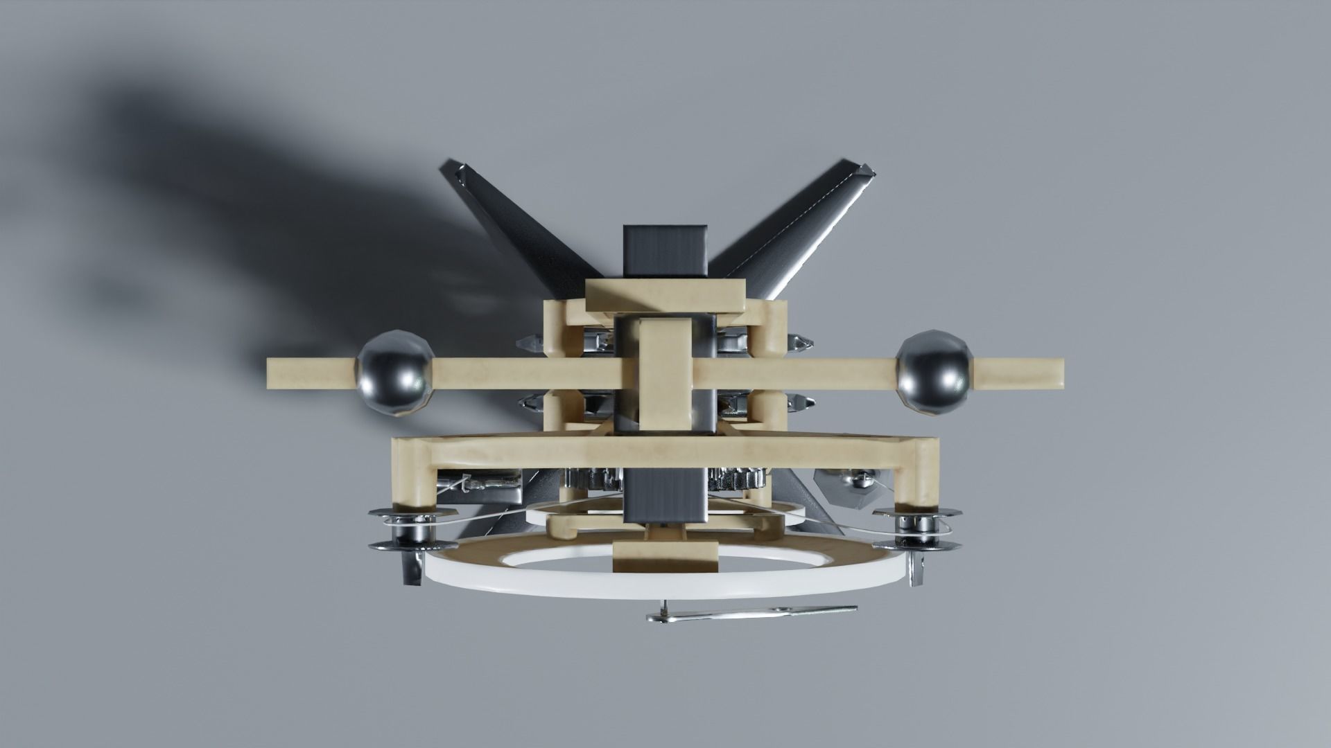 DaVinci Clock Low-poly 3D model_8
