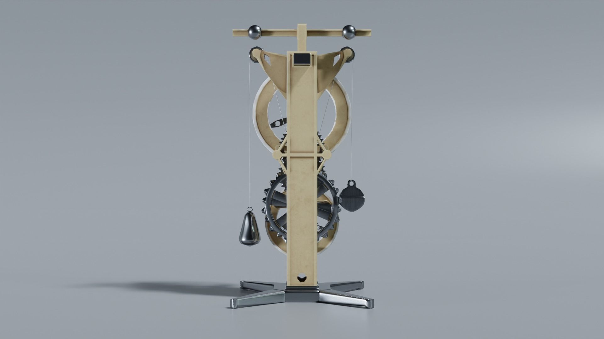 DaVinci Clock Low-poly 3D model_2